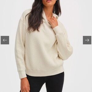 Worn once! MATE The Label Waffle Relaxed Hoodie in Bone Size S